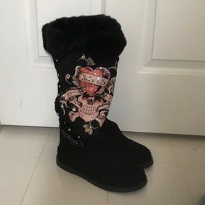 Don Ed Hardy Suede Love Kills Slowly Boots